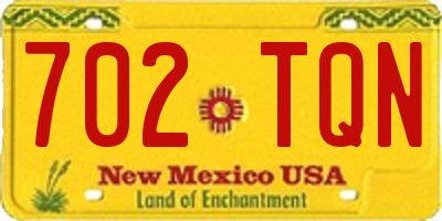 NM license plate 702TQN