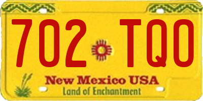 NM license plate 702TQO