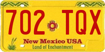NM license plate 702TQX