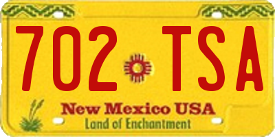 NM license plate 702TSA