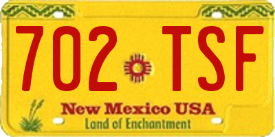 NM license plate 702TSF