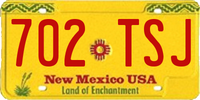 NM license plate 702TSJ