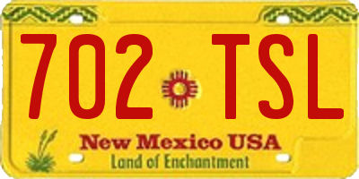 NM license plate 702TSL