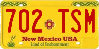 NM license plate 702TSM