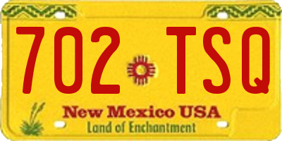 NM license plate 702TSQ