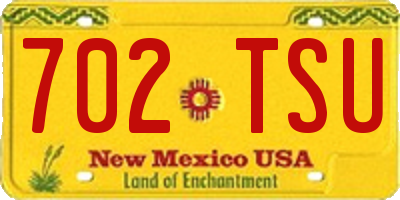 NM license plate 702TSU