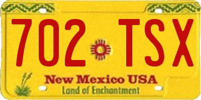 NM license plate 702TSX