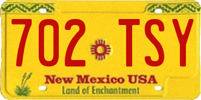 NM license plate 702TSY