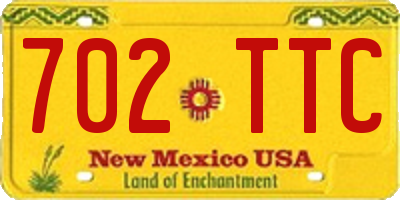 NM license plate 702TTC