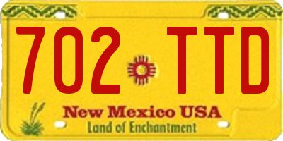 NM license plate 702TTD