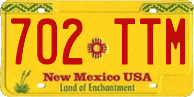 NM license plate 702TTM