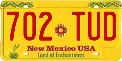 NM license plate 702TUD