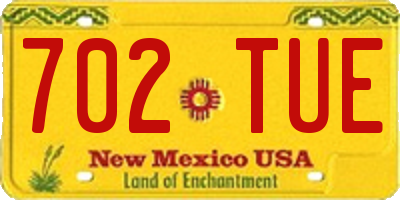 NM license plate 702TUE