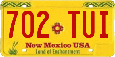 NM license plate 702TUI