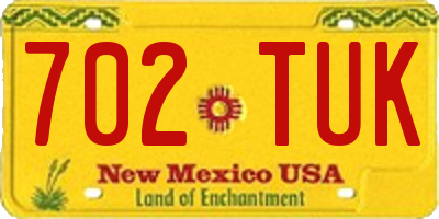 NM license plate 702TUK