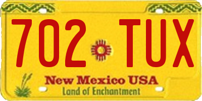 NM license plate 702TUX