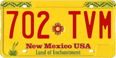 NM license plate 702TVM