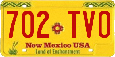 NM license plate 702TVO