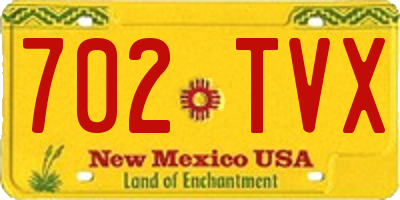 NM license plate 702TVX