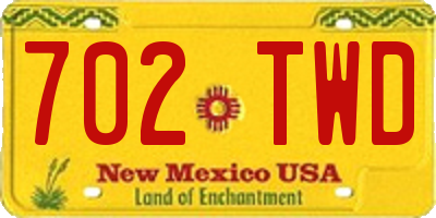 NM license plate 702TWD