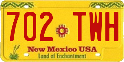 NM license plate 702TWH