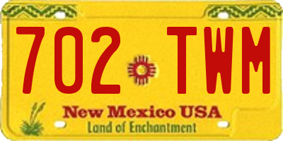 NM license plate 702TWM