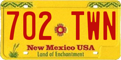 NM license plate 702TWN