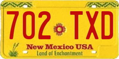 NM license plate 702TXD