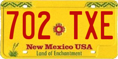 NM license plate 702TXE