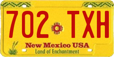 NM license plate 702TXH