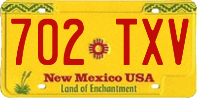 NM license plate 702TXV