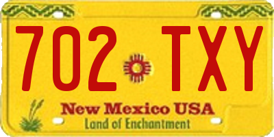 NM license plate 702TXY