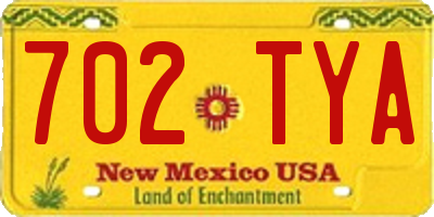 NM license plate 702TYA