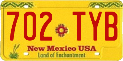 NM license plate 702TYB