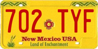 NM license plate 702TYF