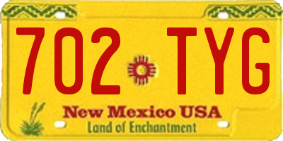 NM license plate 702TYG
