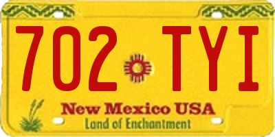 NM license plate 702TYI