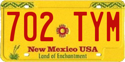 NM license plate 702TYM