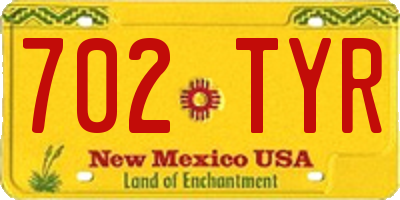 NM license plate 702TYR