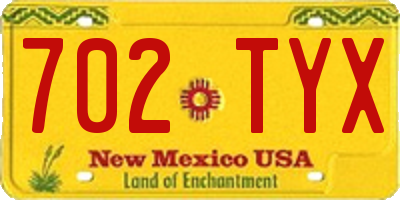 NM license plate 702TYX