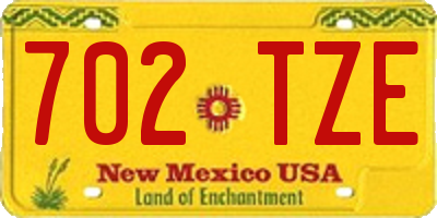NM license plate 702TZE