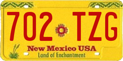NM license plate 702TZG