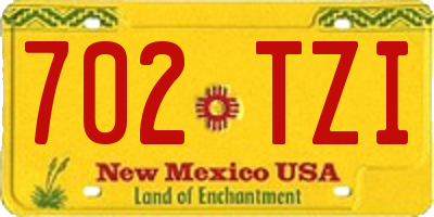 NM license plate 702TZI