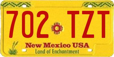 NM license plate 702TZT