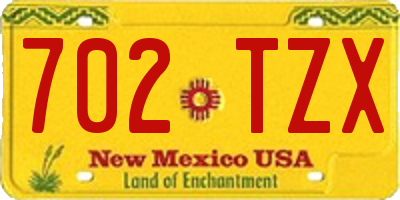 NM license plate 702TZX