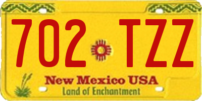 NM license plate 702TZZ