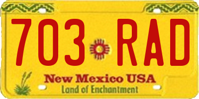 NM license plate 703RAD