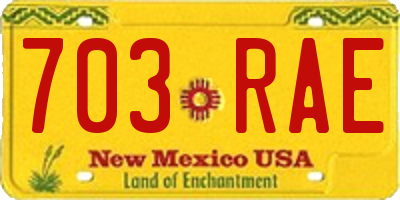 NM license plate 703RAE