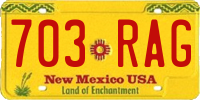 NM license plate 703RAG