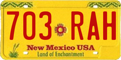 NM license plate 703RAH